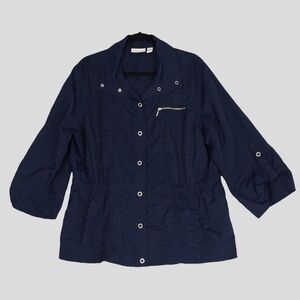 Weekends Summer Jacket XL / 16 Navy Blue Snap Front Lightweight